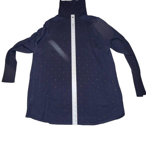 NIC+ZOE Vital Twinkle V-neck Sweater Women’s Plus 1X - Dark Indigo - Picture 6 of 12